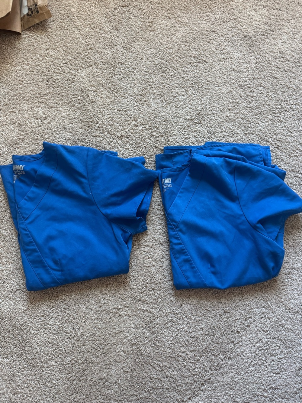 2 Grey's Anatomy Women's V-Neck Scrub Tops - Blue
